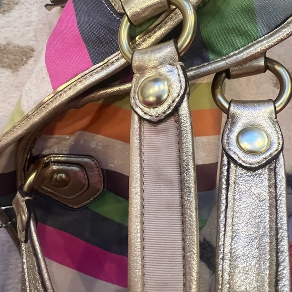 Coach Poppy Legacy Stripe Large Rocker Bag - Picture 9 of 16